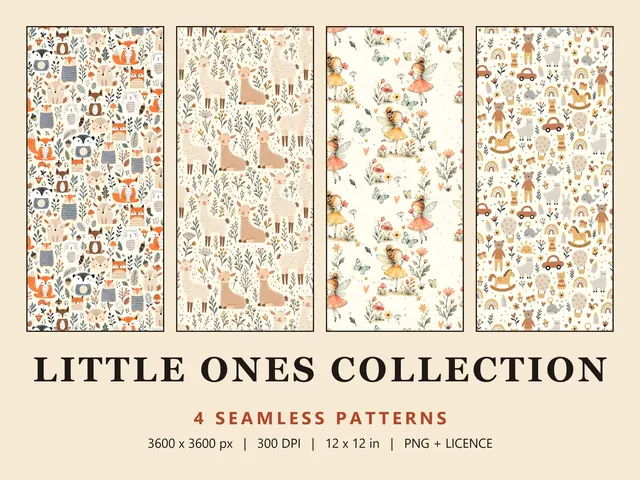 Baby Nursery Seamless Pattern Bundle, Baby Nursery Bundle cover image
