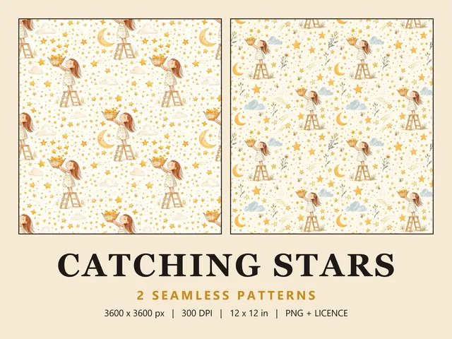 Star Seamless Pattern Set, Catching Stars cover image