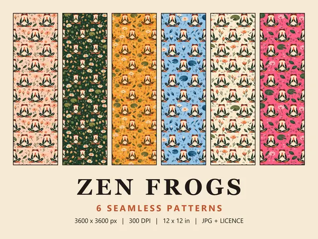 Frog Seamless Pattern Bundle, Frog Bundle cover image