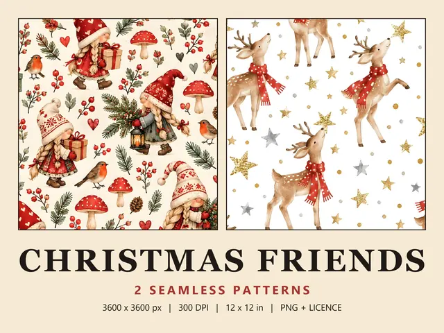 Kids Christmas Seamless Patterns, Kids Christmas cover image