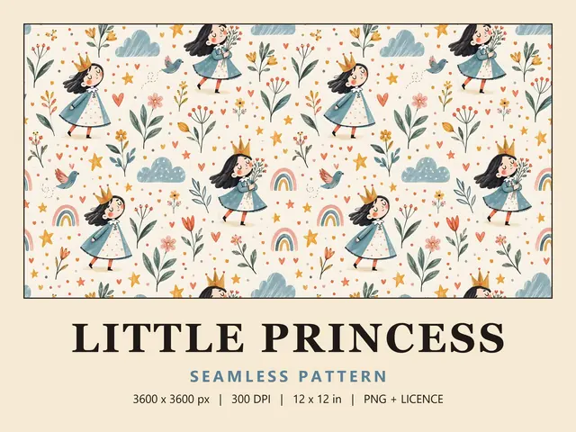 Princess Seamless Pattern, Little Princess cover image