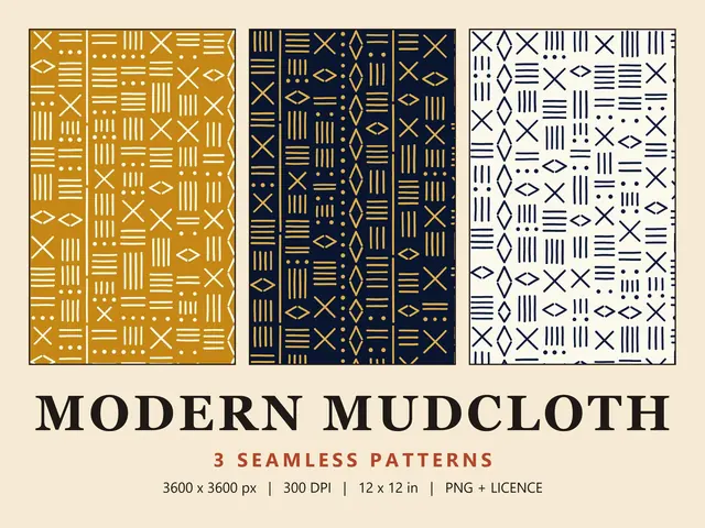 Mudcloth Seamless Pattern Set, Modern Mudcloth cover image