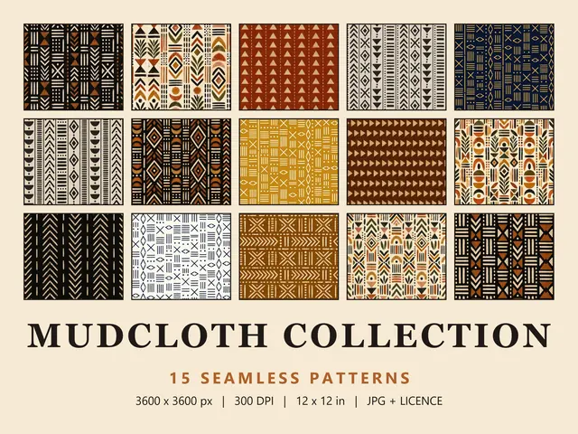 Mudcloth Seamless Pattern Bundle, Mudcloth Collection cover image