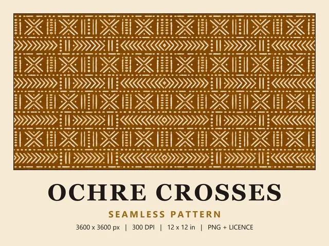 Mudcloth Seamless Pattern, Ochre Crosses cover image