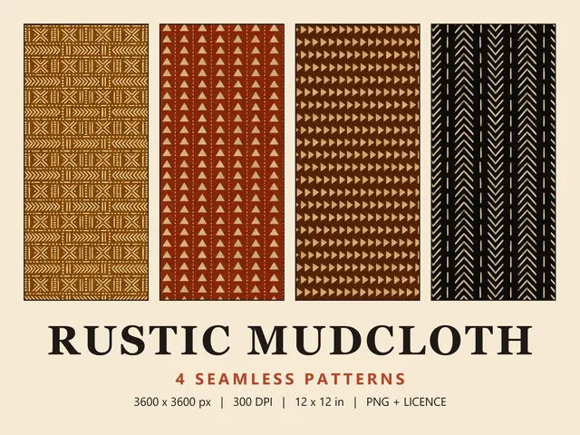Rustic Mudcloth Seamless Pattern Set, Rustic Mudcloth cover image