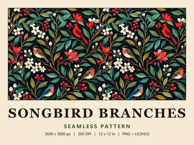 Songbird Seamless Pattern, Songbird Branches cover image