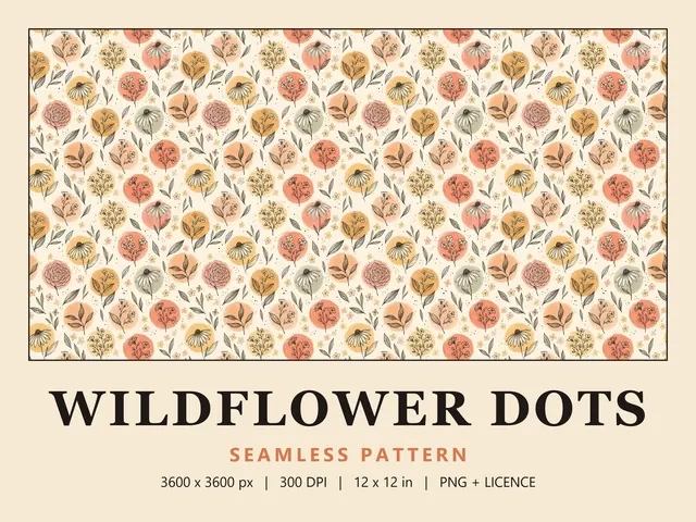 Watercolor Wildflower Seamless Pattern, Wildflower Dots cover image